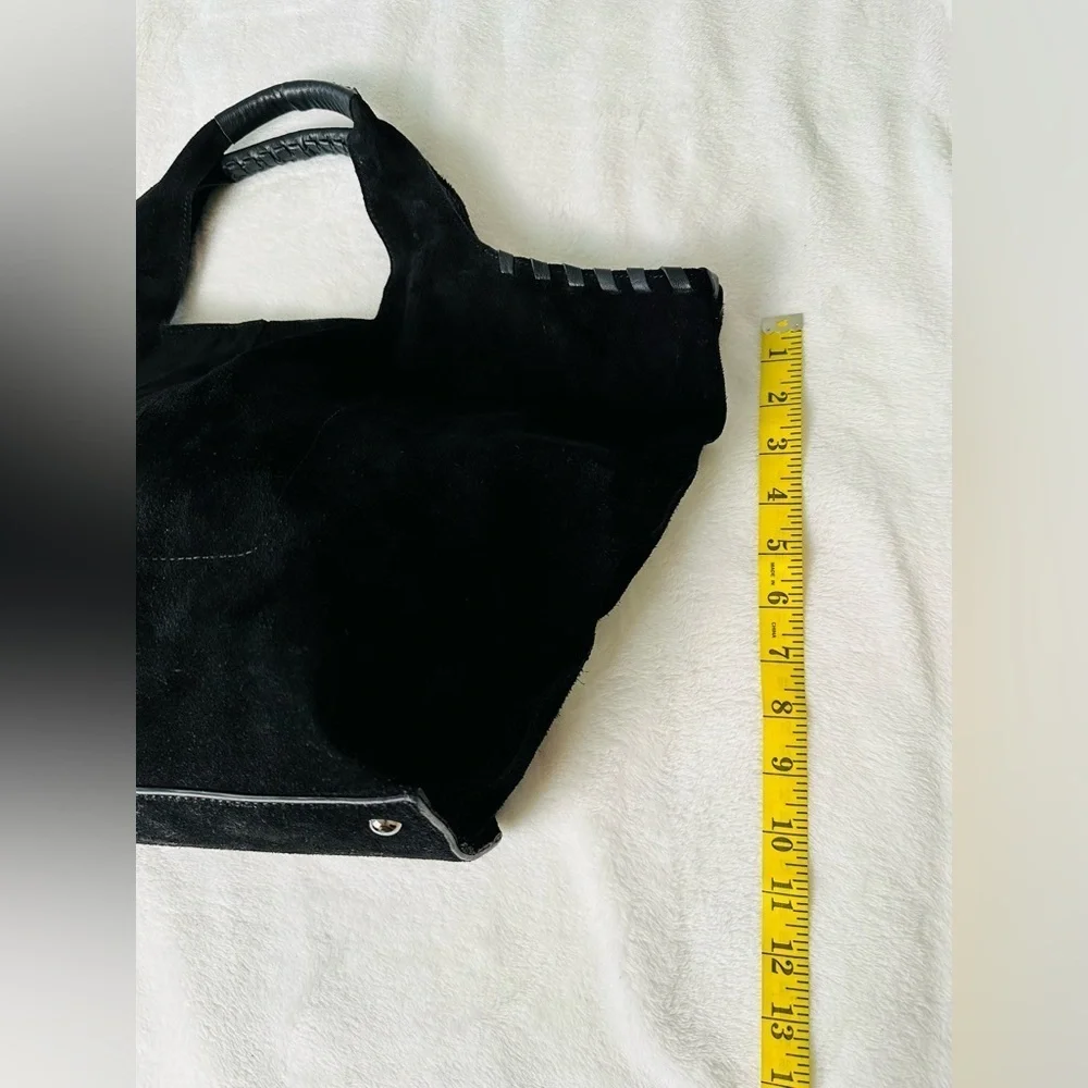 Haute Hippie Black Suede Hobo Bag With Detachable Pouch - Picture 6 of 12